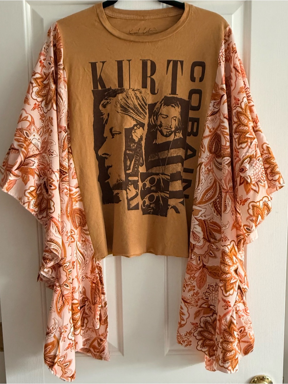 Custom Upcycled Kurt Cobain Poncho Top OSFM